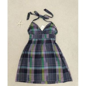 New Aeropostale Medium Plaid Cotton Halter Dress